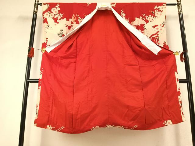 平和屋着物●アンティーク　大正ロマン　長襦袢　袷　花鳥文　正絹　逸品　AABH4832fy