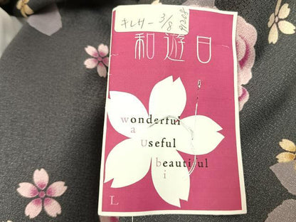 平和屋着物●小振袖　二尺袖　草花文　洗える着物　未使用　AABH4833fy