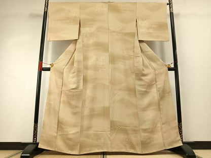 平和屋着物▼上質な小紋 蔦の葉文 暈し染め 正絹 逸品 AABH4836fy