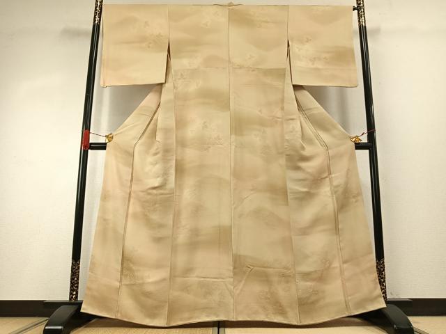 平和屋着物▼上質な小紋 蔦の葉文 暈し染め 正絹 逸品 AABH4836fy