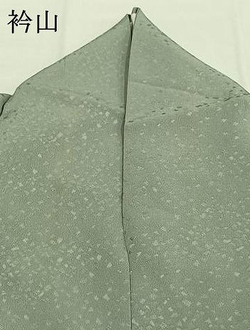 平和屋着物●上質な色無地　散らし地紋　青磁鼠色　正絹　逸品　AABH4838fy