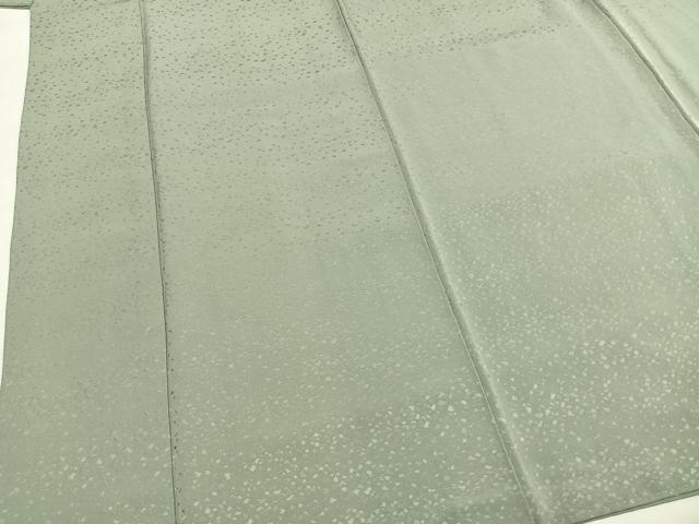 平和屋着物●上質な色無地　散らし地紋　青磁鼠色　正絹　逸品　AABH4838fy