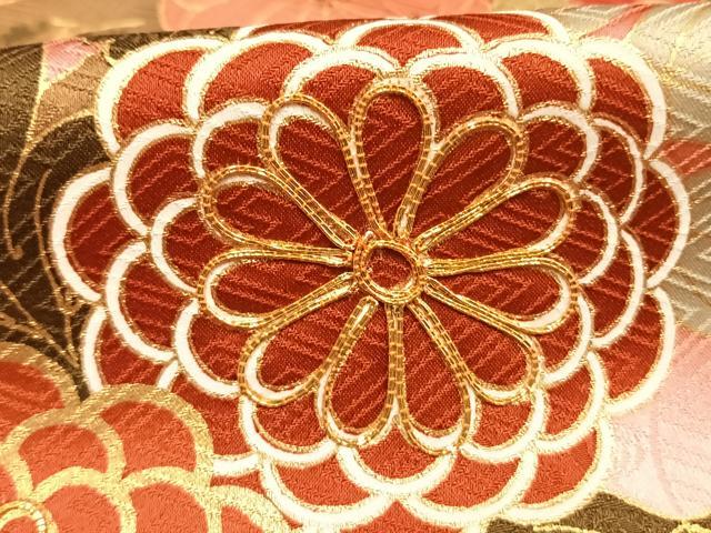 平和屋着物●豪華振袖　駒刺繍　花蝶文　暈し染め　金彩　正絹　逸品　AABH4843fy
