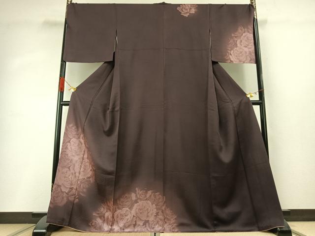 平和屋着物●訪問着　薔薇　暈し染め　金彩　正絹　逸品　AABH4844fy