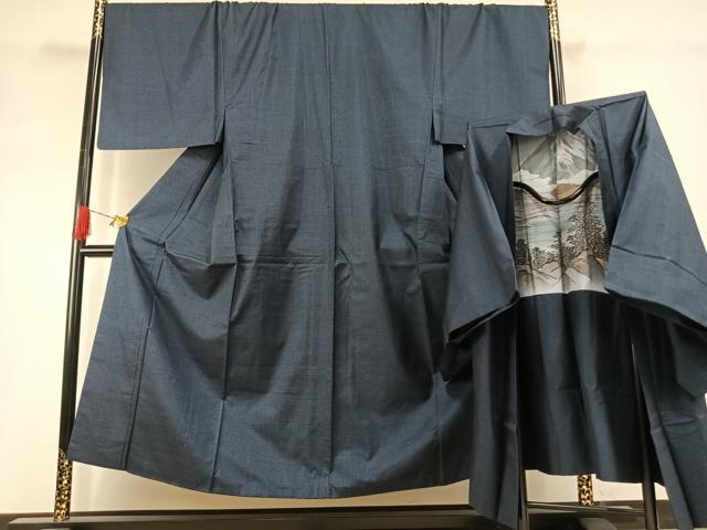 平和屋着物●男性　本場大島紬　アンサンブル　100亀甲　総詰め　キングサイズ　正絹　逸品　AABH4846fy