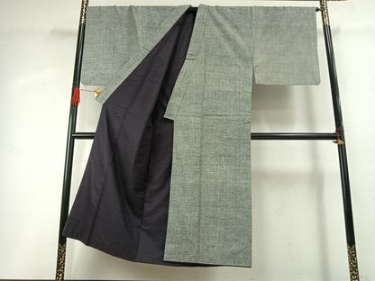 平和屋着物●男性　紬　アンサンブル　霞文　正絹　逸品　AABH4848fy