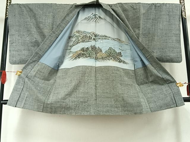 平和屋着物●上質な紬　間道　正絹　逸品　DABB0840ud 平和屋着物□上質な紬 間道 正絹 逸品 AABH6061sx