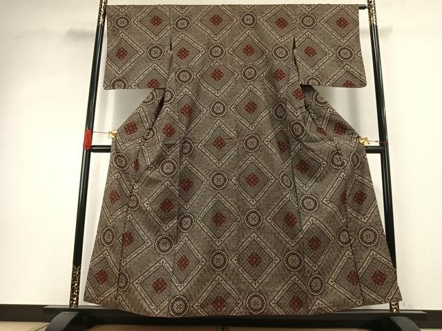 平和屋着物●本場大島紬　龍郷絣　正絹　逸品　AABH4851fy 平和屋着物○本場大島紬 龍郷絣 正絹 逸品 AABH4851fy