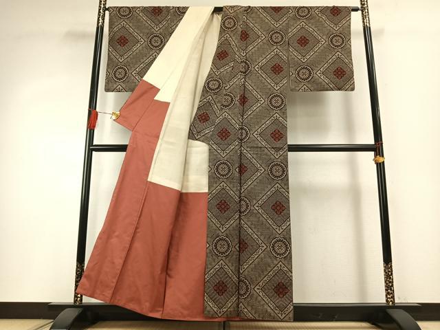 平和屋着物●本場大島紬　龍郷絣　正絹　逸品　AABH4851fy 平和屋着物○本場大島紬 龍郷絣 正絹 逸品 AABH4851fy