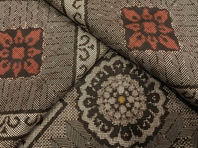 平和屋着物●本場大島紬　龍郷絣　正絹　逸品　AABH4851fy 平和屋着物○本場大島紬 龍郷絣 正絹 逸品 AABH4851fy