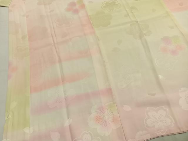 平和屋着物○振袖用長襦袢 無双仕立て 舞桜地紋 暈し染め 半