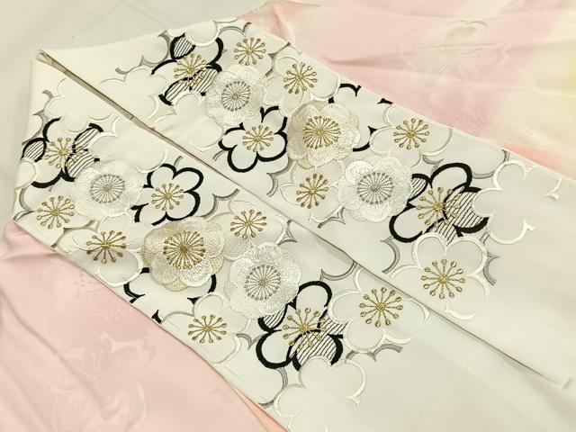 平和屋着物●長襦袢　無双仕立て　舞桜地紋　暈し染め　正絹　逸品　AABF0728fy 平和屋着物○長襦袢 無双仕立て 横段舞桜文 暈し染め 正絹 逸品
