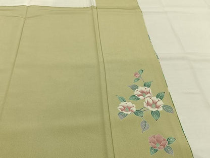 平和屋着物●訪問着　草花文　暈し染め　金彩　正絹　逸品　AABH4864fy