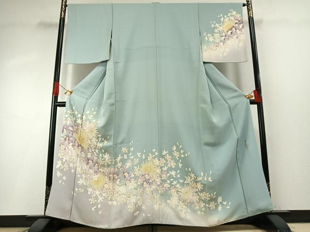 平和屋着物●華道家　假屋崎省吾プロデュース　きものの世界　訪問着　枝花文　暈し染め　金彩　まるやま扱い　正絹　逸品　AABH4865fy 平和屋着物○華道家 假屋崎省吾プロデュース きものの世界 訪問着 枝