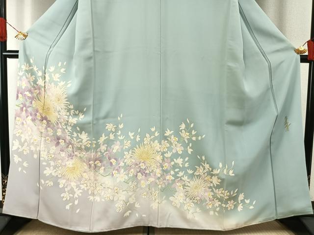 平和屋着物●華道家　假屋崎省吾プロデュース　きものの世界　訪問着　枝花文　暈し染め　金彩　まるやま扱い　正絹　逸品　AABH4865fy