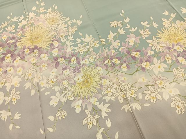 平和屋着物●華道家　假屋崎省吾プロデュース　きものの世界　訪問着　枝花文　暈し染め　金彩　まるやま扱い　正絹　逸品　AABH4865fy 平和屋着物○華道家 假屋崎省吾プロデュース きものの世界 訪問着 枝