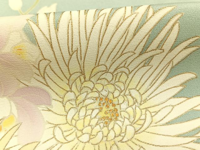 平和屋着物●華道家　假屋崎省吾プロデュース　きものの世界　訪問着　枝花文　暈し染め　金彩　まるやま扱い　正絹　逸品　AABH4865fy 平和屋着物○華道家 假屋崎省吾プロデュース きものの世界 訪問着 枝