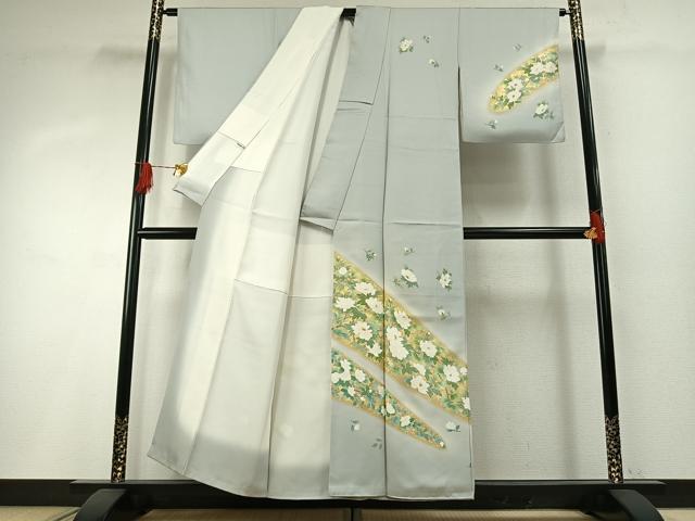 平和屋着物●訪問着　枝花文　暈し染め　金彩　正絹　逸品　AABH4866fy 平和屋着物○訪問着 枝花文 暈し染め 金彩 正絹 逸品 AABH4866fy