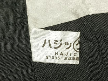 平和屋着物●中村玉緒　本場大島紬　染大島　薔薇尽くし　黒地　ロング丈　正絹　逸品　AABH4870fy