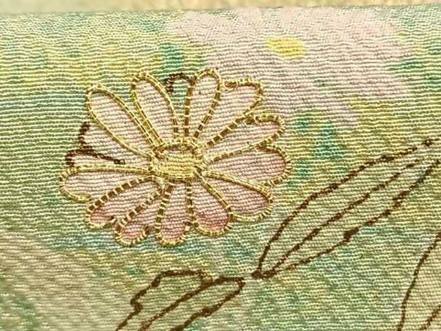 平和屋着物●訪問着　友禅　駒刺繍　草花文　暈し染め　金彩　正絹　逸品　未使用　AABH4871fy 平和屋着物○訪問着 友禅 駒刺繍 草花文 暈し染め 金彩 正絹