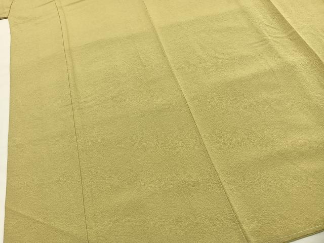 平和屋着物●上質な色無地　枯草色　正絹　逸品　未使用　AABH4875fy