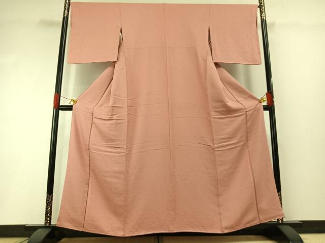 平和屋着物●上質な色無地　草花地紋　宍色　やまと誂製　正絹　逸品　未使用　AABH4877fy 平和屋着物○上質な色無地 草花地紋 宍色 やまと誂製 正絹