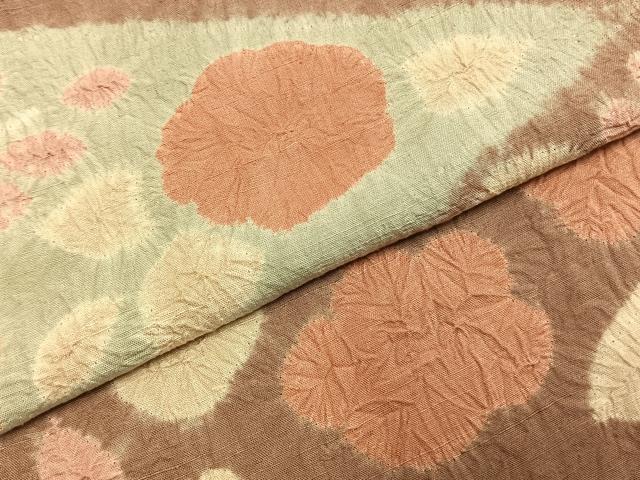 平和屋着物●上質な紬　絞り　辻が花　正絹　逸品　AABH4879fy