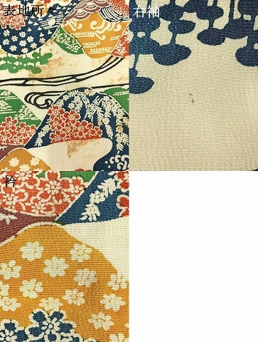 平和屋着物●上質な小紋　型染め　風景文　正絹　逸品　AABH4880fy