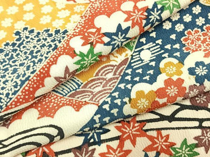 平和屋着物●上質な小紋　型染め　風景文　正絹　逸品　AABH4880fy