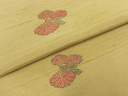平和屋着物●上質な紬　総刺繍　草花文　鈴乃屋扱い　正絹　逸品　AABH4881fy