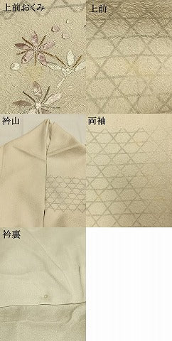 平和屋着物●訪問着　刺繍　舞花文　銀糸　銀彩　正絹　逸品　AABH4882fy