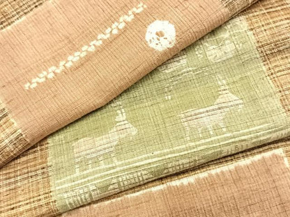 平和屋着物●伝統工芸士　七代目　吉澤与市　紬　市松文様　正絹　逸品　未使用　AABH4883fy