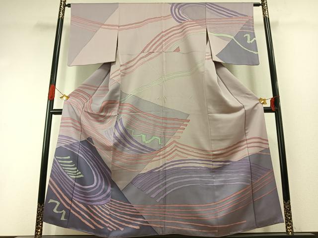 平和屋着物●訪問着　流水文　ろうけつ染め　正絹　逸品　AABH4899fy