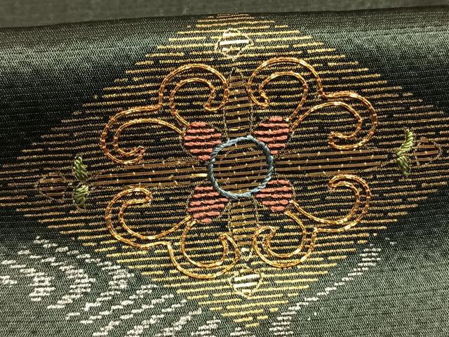 平和屋着物●訪問着　駒刺繍　花菱文　金糸　金銀彩　鈴乃屋扱い　ロング丈　正絹　逸品　AABH4904fy