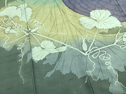 平和屋着物●京の匠日展作家　丹下雄介　訪問着　紬地　南瓜　正絹　逸品　AABH4908fy