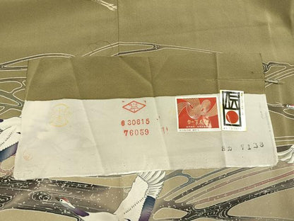 平和屋着物●本加賀友禅作家　木村州宏　訪問着　飛鶴文　暈し染め　反端付き　正絹　逸品　AABH4909fy