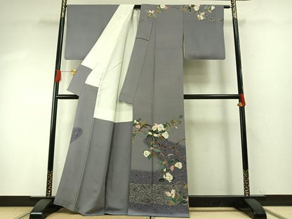 平和屋着物●本加賀友禅作家　木村州宏　訪問着　枝花文　暈し染め　正絹　逸品　AABH4910fy