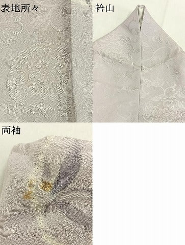 平和屋着物●上質な小紋　手描き　絞り　草花文　正絹　逸品　AABH4917fy