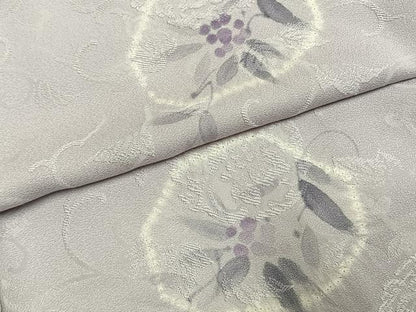平和屋着物●上質な小紋　手描き　絞り　草花文　正絹　逸品　AABH4917fy