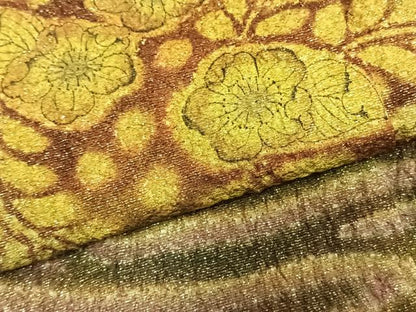 平和屋着物●樋熊哲也　訪問着　辻が花　絞り　手描き　暈し染め　金通し地　正絹　逸品　AABH4924fy