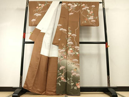 平和屋着物●訪問着　枝花文　暈し染め　金彩　正絹　逸品　AABH4926fy