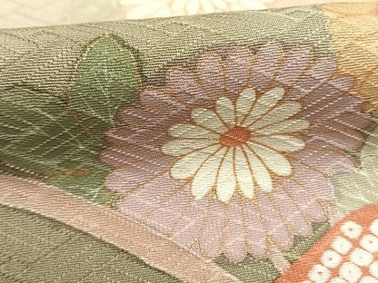 平和屋着物●訪問着　枝花文　暈し染め　金彩　正絹　逸品　AABH4926fy