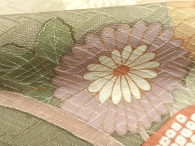 平和屋着物●訪問着　枝花文　暈し染め　金彩　正絹　逸品　AABH4926fy