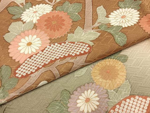 平和屋着物●訪問着　枝花文　暈し染め　金彩　正絹　逸品　AABH4926fy