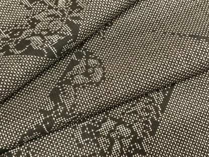 平和屋着物●本場大島紬　一元絣　草花文　正絹　逸品　AABH4927fy