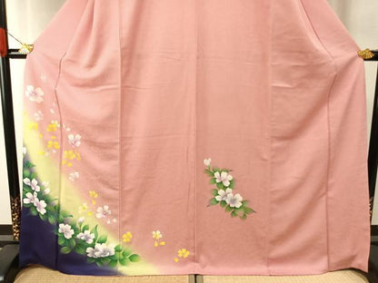 平和屋着物●訪問着　草花文　暈し染め　正絹　逸品　AABH4929fy
