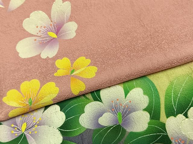 平和屋着物●訪問着　草花文　暈し染め　正絹　逸品　AABH4929fy 平和屋着物○訪問着 草花文 暈し染め 正絹 逸品 AABH4929fy