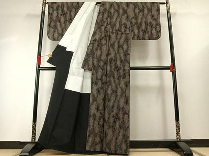 平和屋着物●本場大島紬　カタス7マルキ　杢目文　正絹　逸品　AABH4936fy