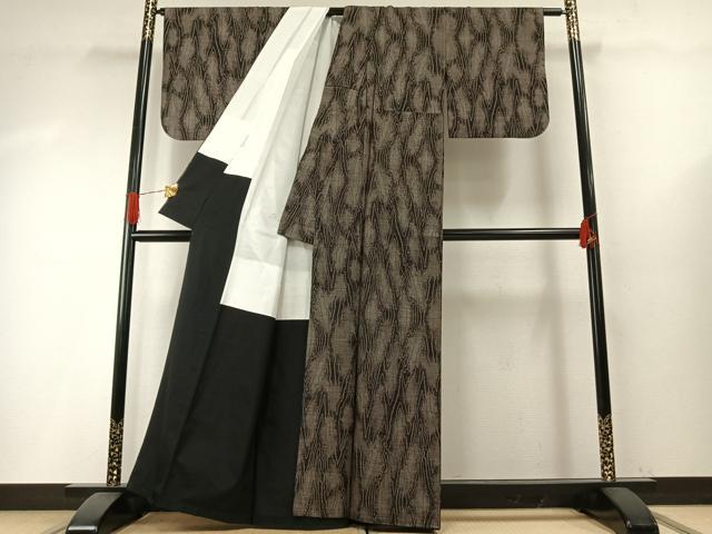 平和屋着物●本場大島紬　カタス7マルキ　杢目文　正絹　逸品　AABH4936fy