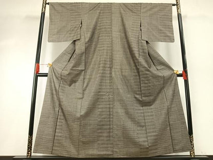 平和屋着物●本場大島紬　カタス9マルキ　縞　正絹　逸品　AABH4937fy